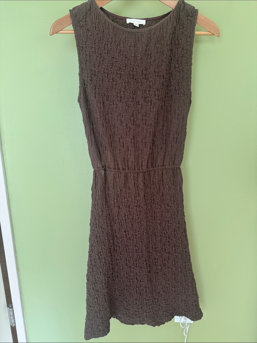 All:Row Fitted Textured Midi Dress w/ exposed back